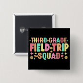 Badge Carré 5 Cm Étudiants Enseignants Troisième 3e classe Équipe d (Devant & derrière)