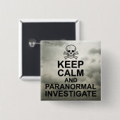 Badge Carré 5 Cm Étudier le calme et le paranormal (Devant & derrière)