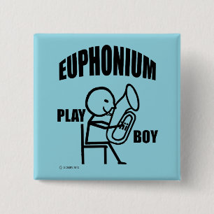 Badge Carré 5 Cm Euphonium Play Boy