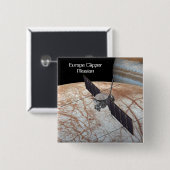 Badge Carré 5 Cm Europa Clipper Mission Spacraft (Devant & derrière)