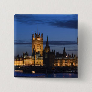 Badge Carré 5 Cm Europe, ANGLETERRE, Londres : Houses of Parliament