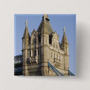 Badge Carré 5 Cm Europe ANGLETERRE, Londres : Tower Bridge / Tard