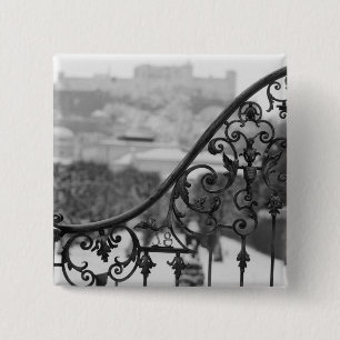 Badge Carré 5 Cm Europe, Autriche, Salzbourg. Vue sur la vieille vi