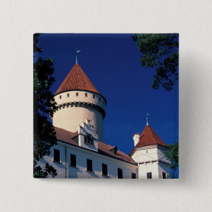 Badge Carré 5 Cm Europe, château de Konopiste, République tchèque,