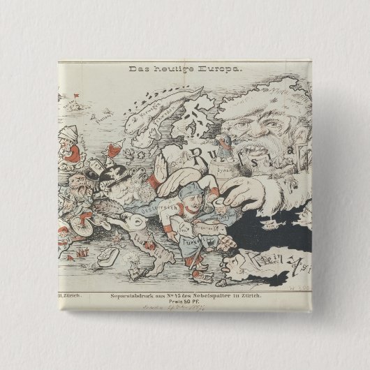 Badge Carré 5 Cm Europe', d'aujourd'hui 1887 (Devant)