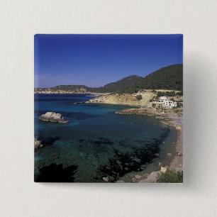 Badge Carré 5 Cm Europe, Espagne, Baléares, Ibiza, Cala de