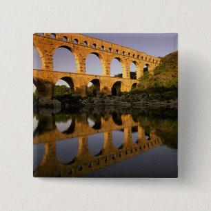 Badge Carré 5 Cm Europe, France, Provence, Gard. Pont du Gard,