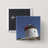 Badge Carré 5 Cm Europe, Grèce, Mykonos.3 (Devant & derrière)