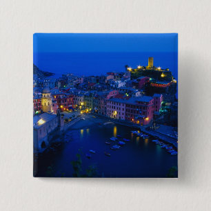 Badge Carré 5 Cm Europe, Italie, Cinque Terre, Vernazza. Côte escar