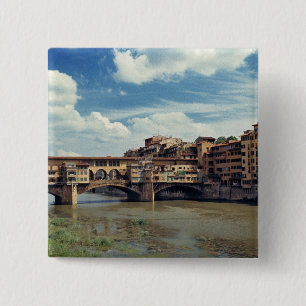Badge Carré 5 Cm Europe, Italie, Florence. Le Ponte Vecchio