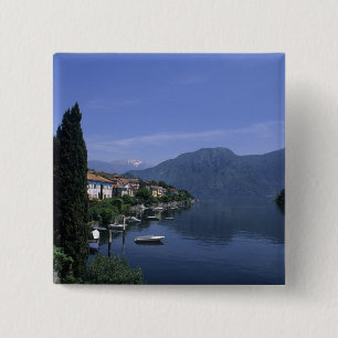 Badge Carré 5 Cm Europe, Italie, Lac de Côme, Tremezzo. Nord