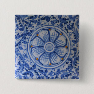 Badge Carré 5 Cm Europe, Italie, Sicile, Taormine. Traditionnel 5