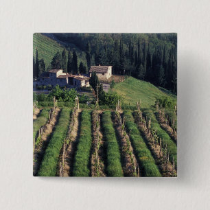 Badge Carré 5 Cm Europe, Italie, Toscane. Villa panoramique chypre.