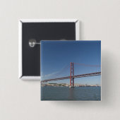 Badge Carré 5 Cm Europe, Portugal, Lisbonne (Lisboa). Ponte (Devant & derrière)