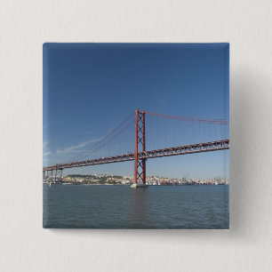Badge Carré 5 Cm Europe, Portugal, Lisbonne (Lisboa). Ponte