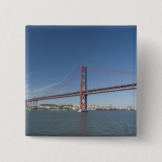 Badge Carré 5 Cm Europe, Portugal, Lisbonne (Lisboa). Ponte (Devant)