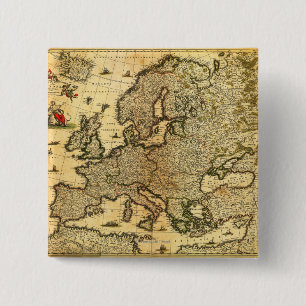 Badge Carré 5 Cm EuropeCarte panoramiqueEurope