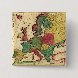 Badge Carré 5 Cm EuropeCarte panoramiqueEurope