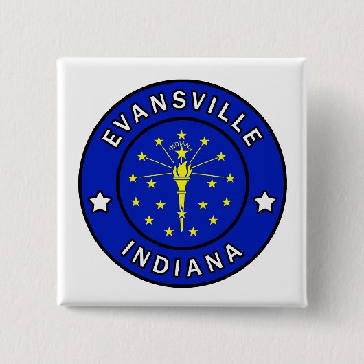 Badge Carré 5 Cm Evansville Indiana (Devant)