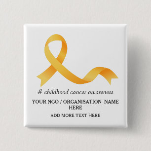 Badge Carré 5 Cm Événement de sensibilisation au cancer infantile P