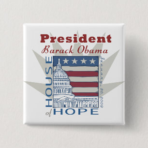 Badge Carré 5 Cm Évènements mémorables inauguraux d'Obama