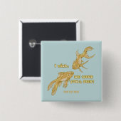 Badge Carré 5 Cm Évolution du poisson drôle de poisson rouge (Devant & derrière)