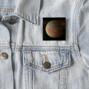 Badge Carré 5 Cm Exoplanet 55 Cancri E Et Sa Surface Moulée