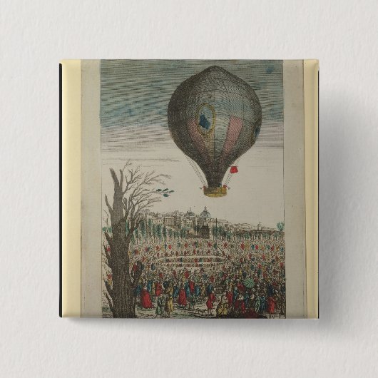 Badge Carré 5 Cm Expérience de montgolfière (Devant)