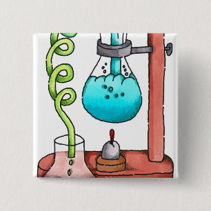 Badge Carré 5 Cm Expérience en chimie