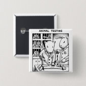Badge Carré 5 Cm Expérimentation animale (Devant & derrière)
