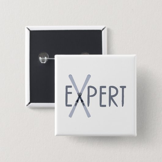 Badge Carré 5 Cm Expert (Devant & derrière)