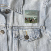 Badge Carré 5 Cm Exploits de Comanche de l'équitation martiale, (En situation)
