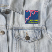 Badge Carré 5 Cm Explorer l'océan profond (En situation)