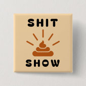 Badge Carré 5 Cm Express Hot Mess | Bouton Drôle Chaos (Devant)