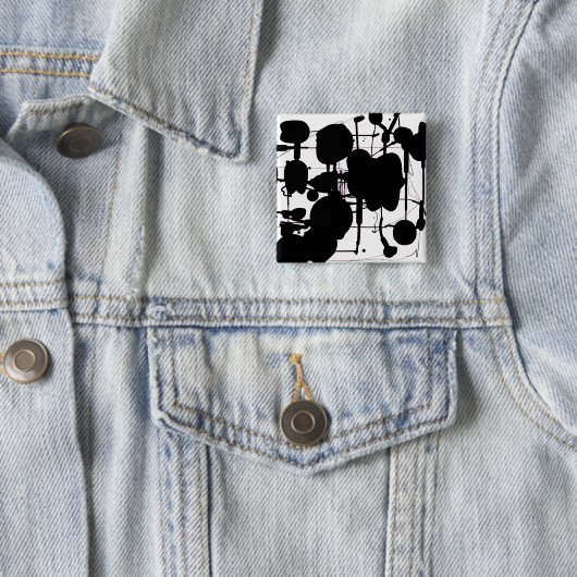 Badge Carré 5 Cm Expressionniste Abstrait (En situation)