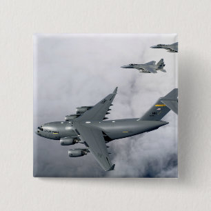 Badge Carré 5 Cm F-15B Eagles escorte le premier C-17 basé à Hawaï