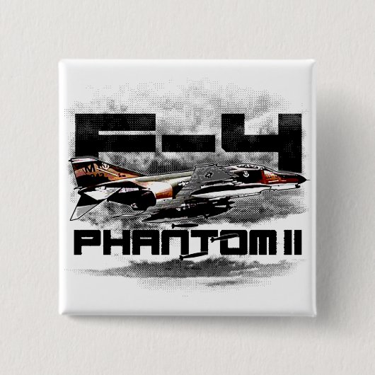Badge Carré 5 Cm F-4 Phantom II (Devant)