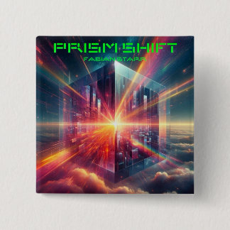 Badge Carré 5 Cm Fabian Prism Shift Fan Button 
