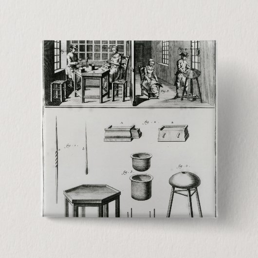 Badge Carré 5 Cm Fabricant de boutons et fabricant de dentelle (Devant)