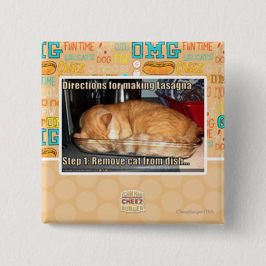 Badge Carré 5 Cm Fabrication du lasagne (Devant)