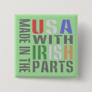 Badge Carré 5 Cm Fabriqué aux États-Unis pièces irlandaises
