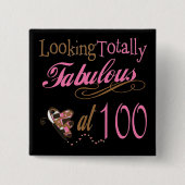 Badge Carré 5 Cm Fabuleux à 100 ans (Devant)