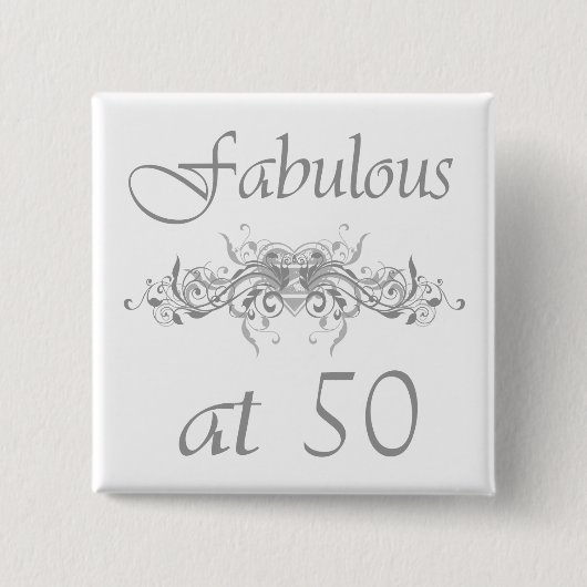 Badge Carré 5 Cm Fabuleux À 50 Ans (Devant)