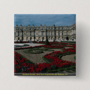 Badge Carré 5 Cm Façade de jardin, vue de au delà de Parterre du