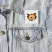 Badge Carré 5 Cm Face de chat (En situation)
