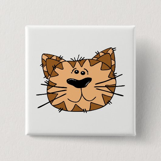 Badge Carré 5 Cm Face de chat (Devant)