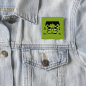 Badge Carré 5 Cm Face Frankenstein Halloween (En situation)