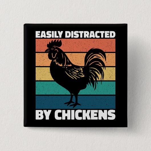 Badge Carré 5 Cm Facilement Distrait Par Les Amateurs D'Agriculture (Devant)