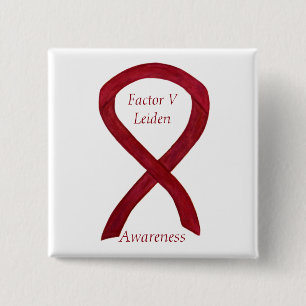Badge Carré 5 Cm Facteur V Leiden Sensibilisation Ruban Personnalis