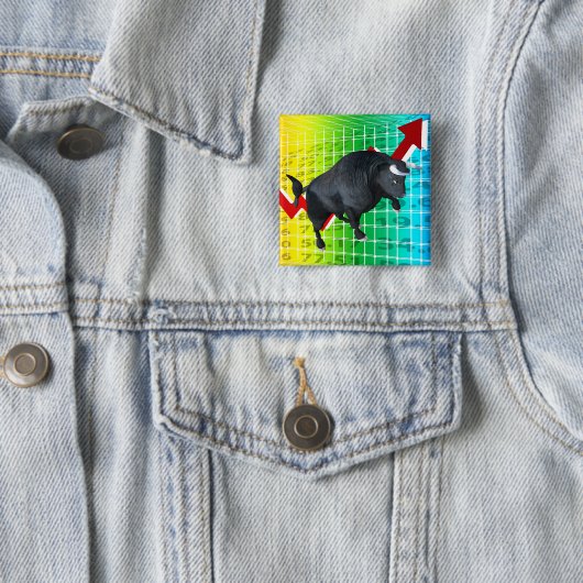 Badge Carré 5 Cm Facturation du marché Bull (En situation)